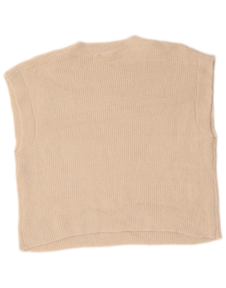 Zara Womens Crop Vest Tank Top UK 16 Large Beige