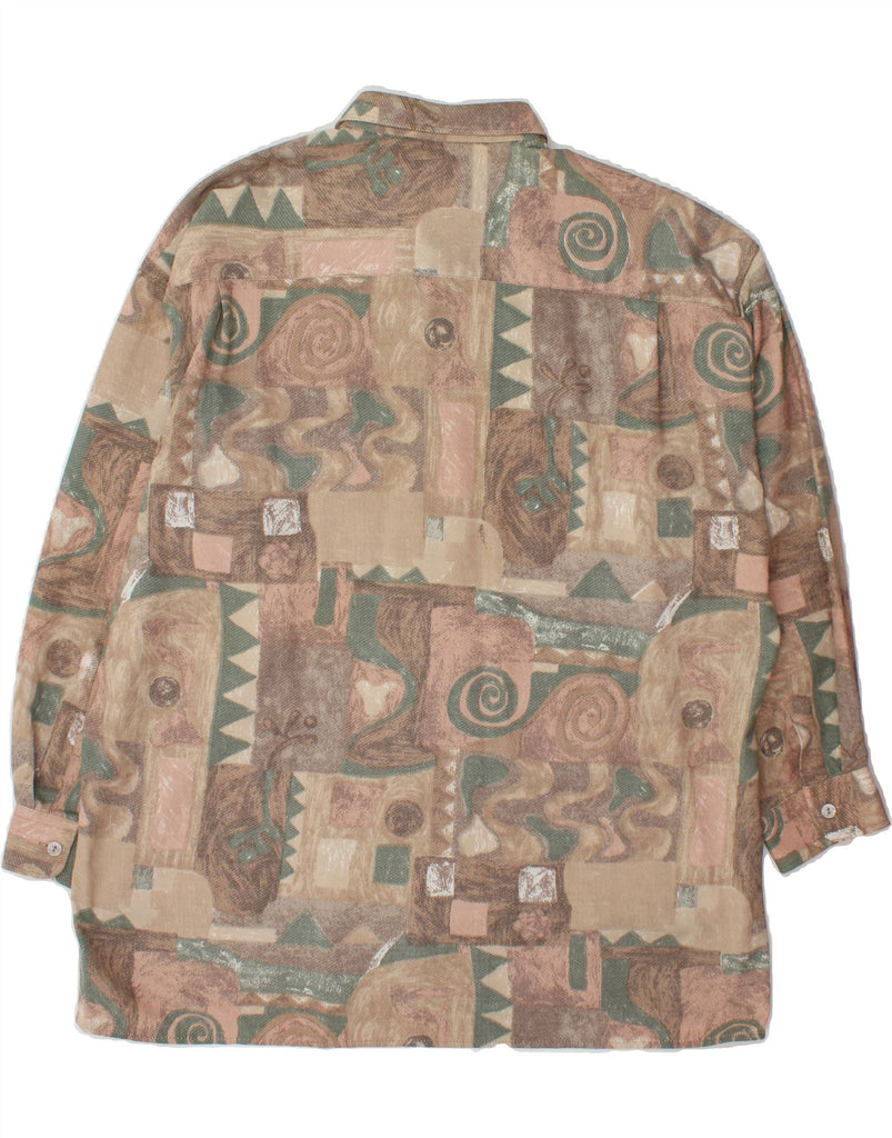 NEW FAST Mens Abstract Pattern Shirt Size 43/44 XL Brown Cotton Vintage New Fast and Second-Hand New Fast from Messina Hembry 