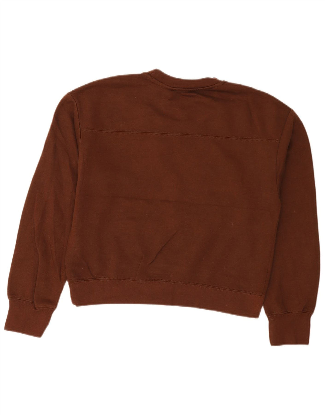 Zara Womens Crop Sweatshirt Jumper UK 10 Small Brown Polyester