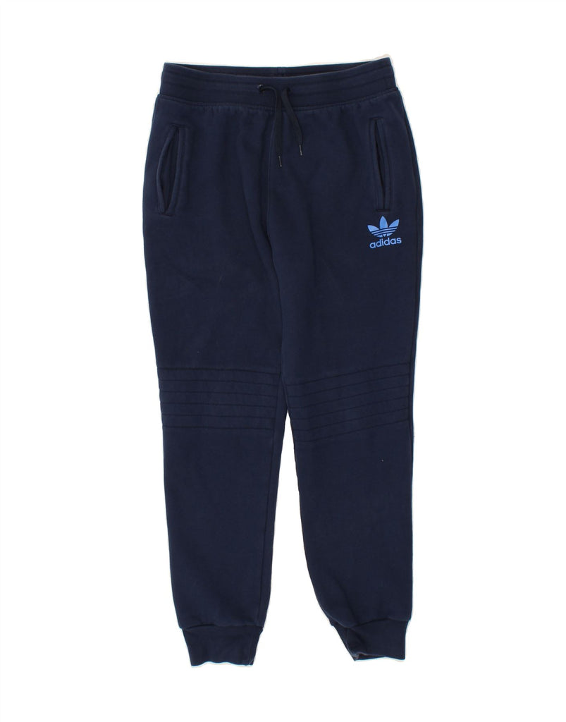 ADIDAS Boys Tracksuit Trousers Joggers 13-14 Years Navy Blue Cotton Vintage Adidas and Second-Hand Adidas from Messina Hembry 