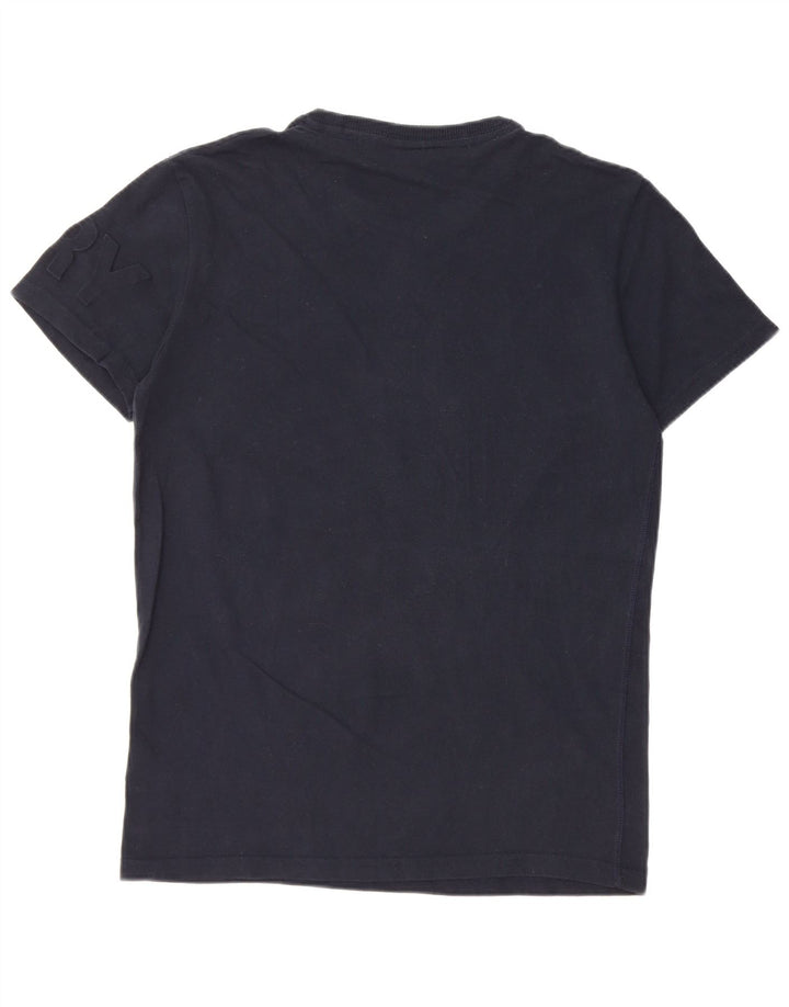 Superdry Mens Graphic T-Shirt Top Large Navy Blue Cotton