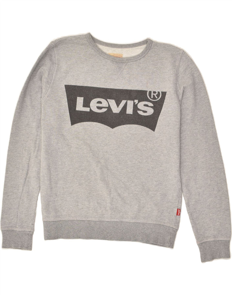 LEVI'S Boys Graphic Sweatshirt Jumper 13-14 Years Grey Cotton | Vintage Levi's | Thrift | Second-Hand Levi's | Used Clothing | Messina Hembry 