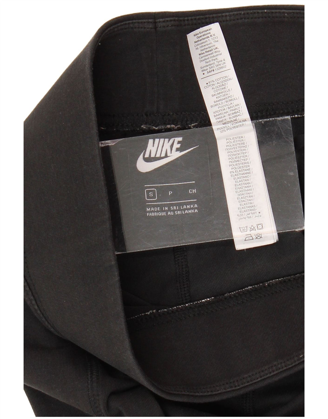 NIKE Womens Graphic Leggings UK 10 Small  Black Cotton