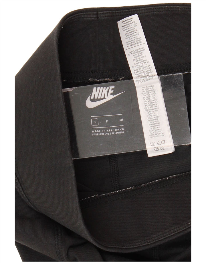 NIKE Womens Graphic Leggings UK 10 Small  Black Cotton