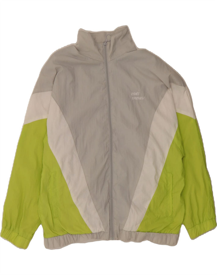 PULL & BEAR Womens Tracksuit Top Jacket UK 14 Medium Grey Colourblock Vintage Pull & Bear and Second-Hand Pull & Bear from Messina Hembry 
