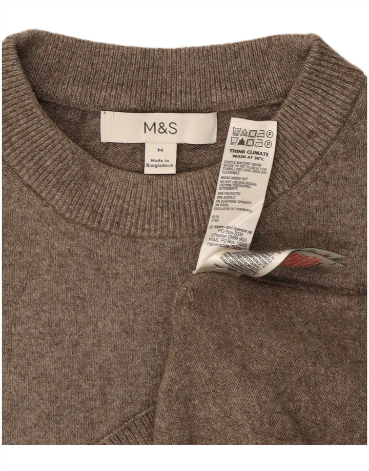 Marks & Spencer Womens Crew Neck Jumper Sweater UK 14 Medium Grey