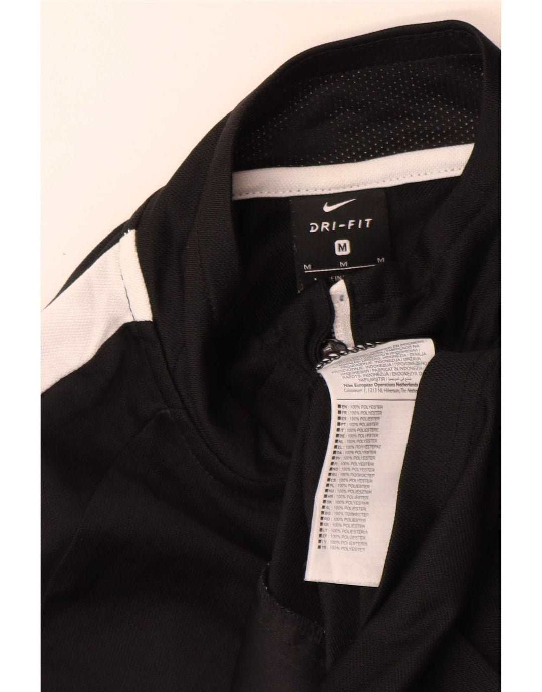 Nike Mens Dri Fit Tracksuit Top Jacket Medium Black Colourblock Polyester