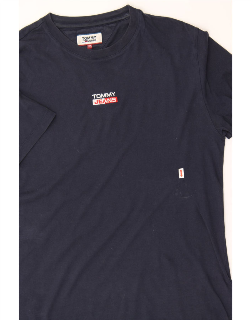 TOMMY HILFIGER Mens Graphic T-Shirt Top XS Navy Blue Cotton Vintage Tommy Hilfiger and Second-Hand Tommy Hilfiger from Messina Hembry 