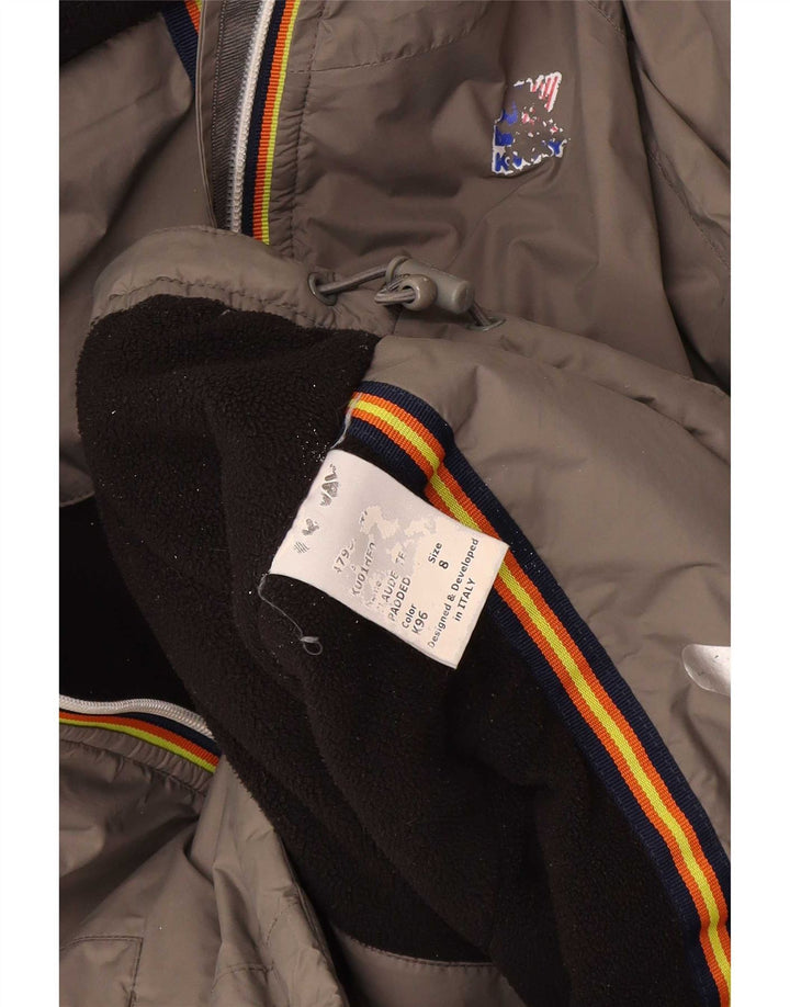 K-Way Womens Hooded Windbreaker Jacket US 8 Medium Grey