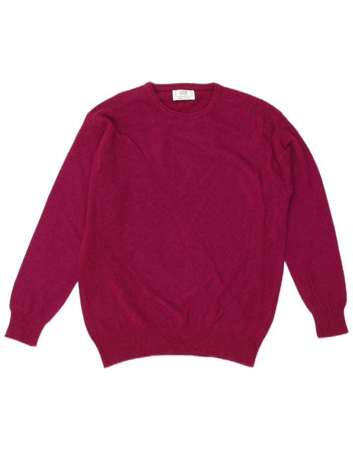Benetton Womens Crew Neck Jumper Sweater UK 18 XL Maroon Wool