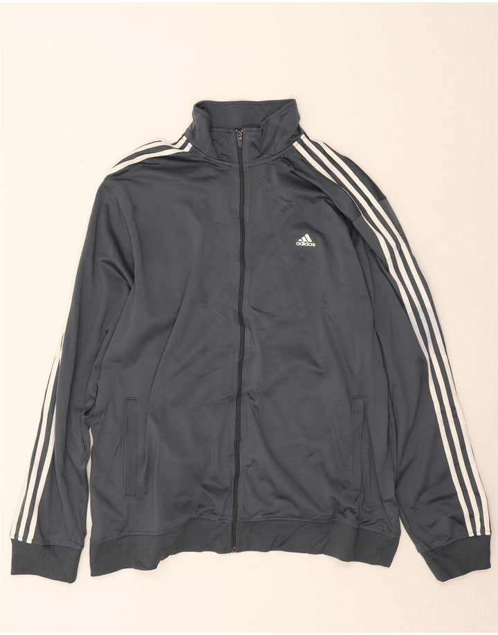 Adidas Mens Climalite Tracksuit Top Jacket 2XL Grey Polyester