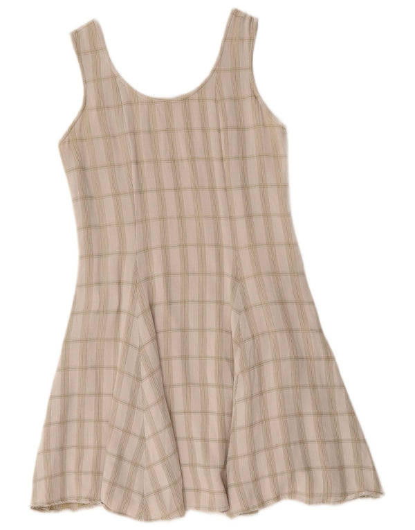 Bagutta Womens Sleeveless Swing Dress IT 40 Small Green Check
