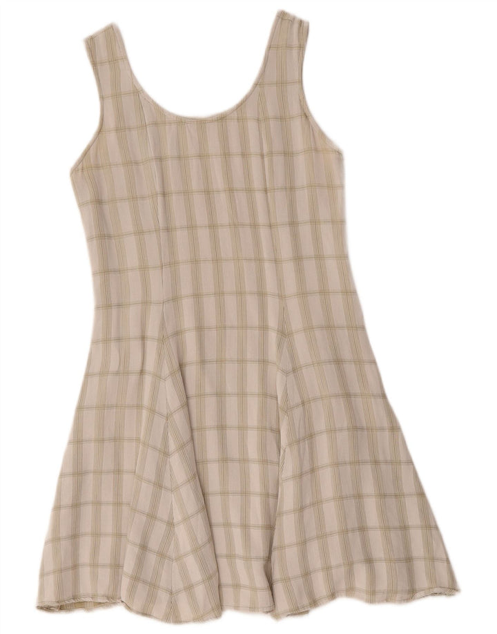 Bagutta Womens Sleeveless Swing Dress IT 40 Small Green Check