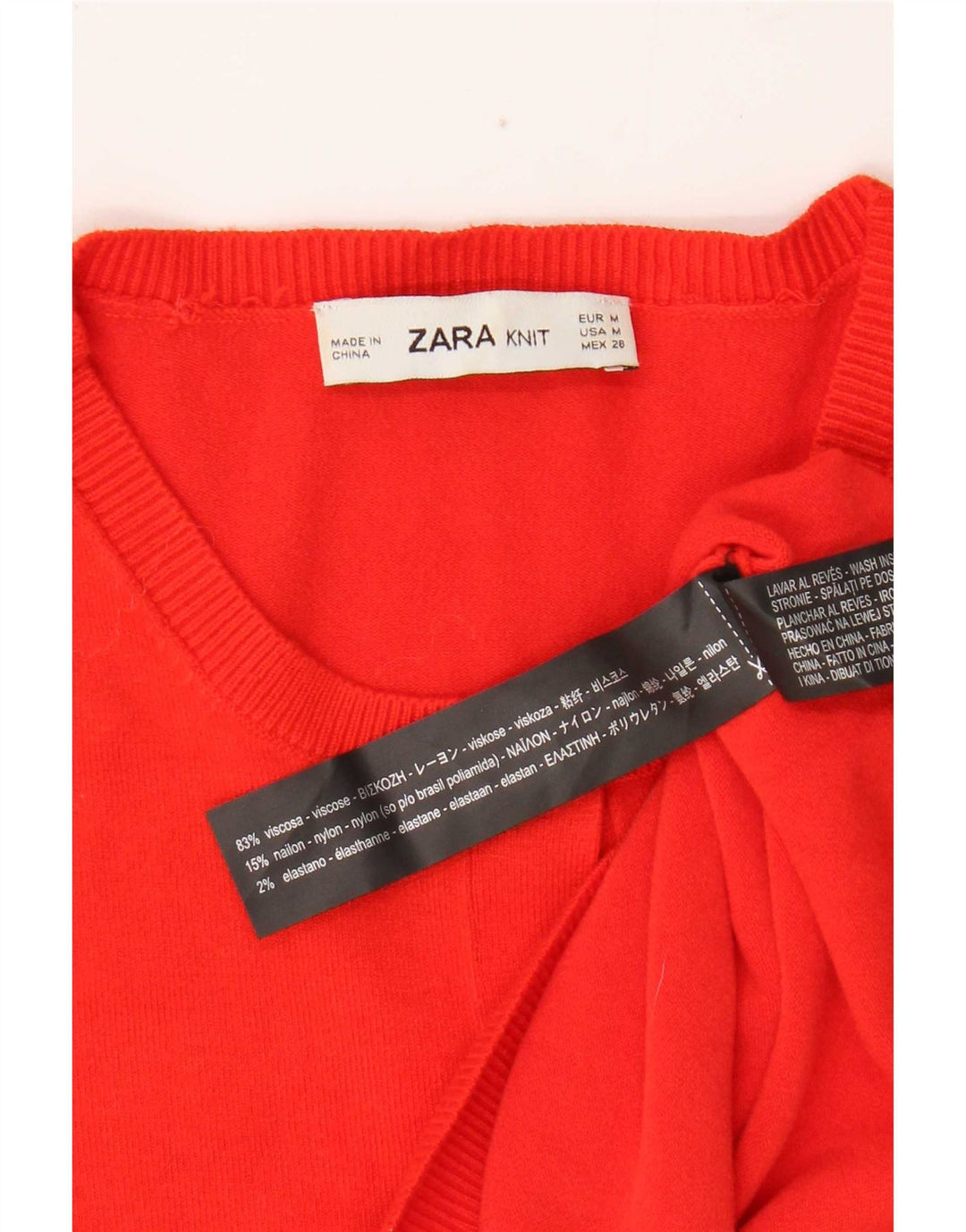Zara Womens Cardigan Sweater UK 12 Medium Red Viscose