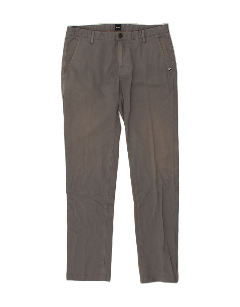 HUGO BOSS Mens Slim Chino Trousers W30 L29 Grey Vintage Hugo Boss and Second-Hand Hugo Boss from Messina Hembry 