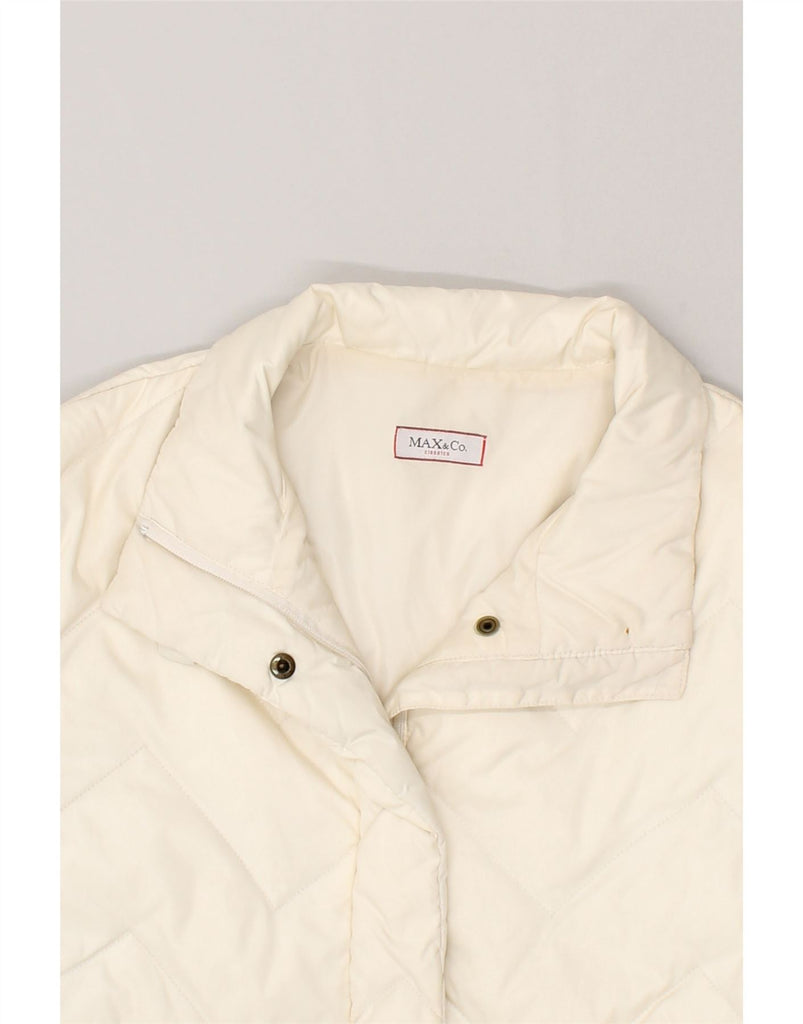 MAX&CO. Womens Padded Jacket UK 10 Small Off White Polyamide | Vintage Max&Co. | Thrift | Second-Hand Max&Co. | Used Clothing | Messina Hembry 