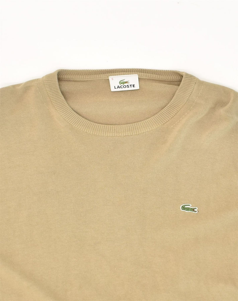 LACOSTE Mens Sweatshirt Jumper Size 5 Large Beige Cotton | Vintage Lacoste | Thrift | Second-Hand Lacoste | Used Clothing | Messina Hembry 