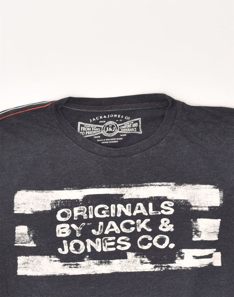 JACK & JONES Mens Graphic T-Shirt Top Medium Grey Cotton | Vintage Jack & Jones | Thrift | Second-Hand Jack & Jones | Used Clothing | Messina Hembry 