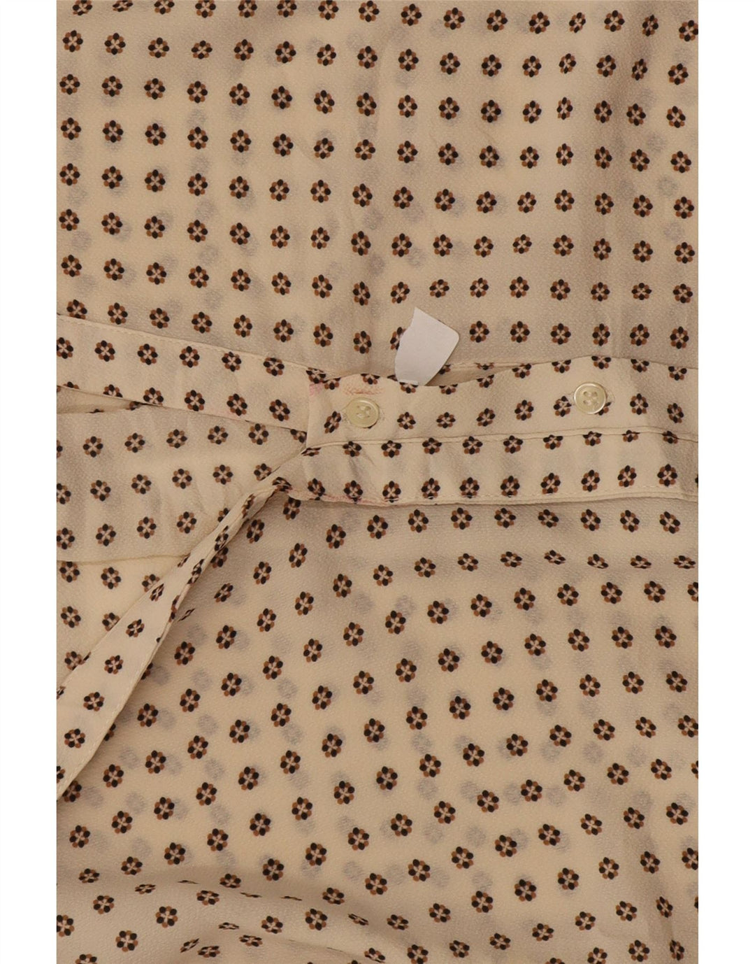 Zara Womens Shirt Dress UK 14 Medium Beige Spotted