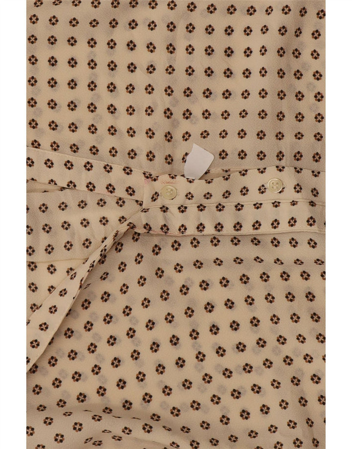 Zara Womens Shirt Dress UK 14 Medium Beige Spotted