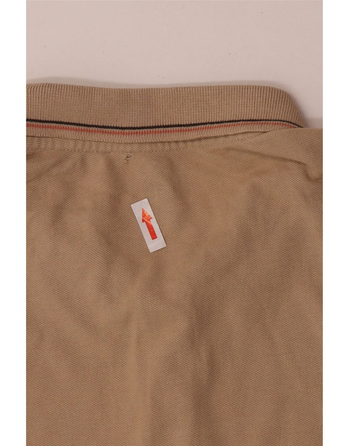Lee Mens Regular Fit Polo Shirt Large Beige Striped Cotton