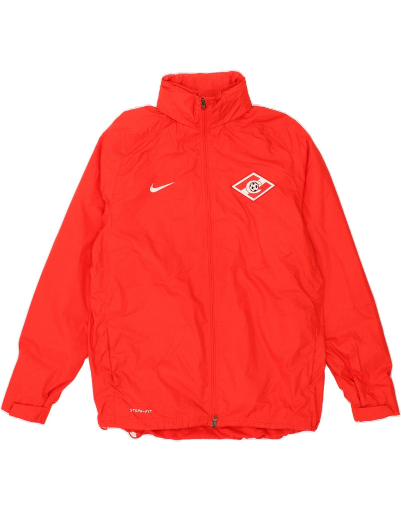NIKE Mens Graphic Rain Jacket UK 40 Large Red Polyester Vintage Nike and Second-Hand Nike from Messina Hembry 