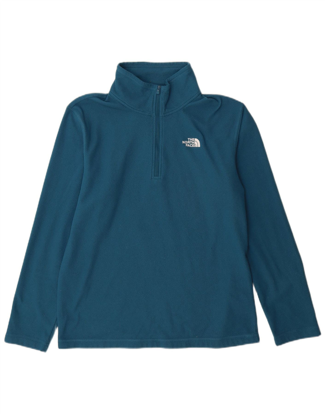 The North Face Mens Zip Neck Fleece Jumper Large Blue Polyester
