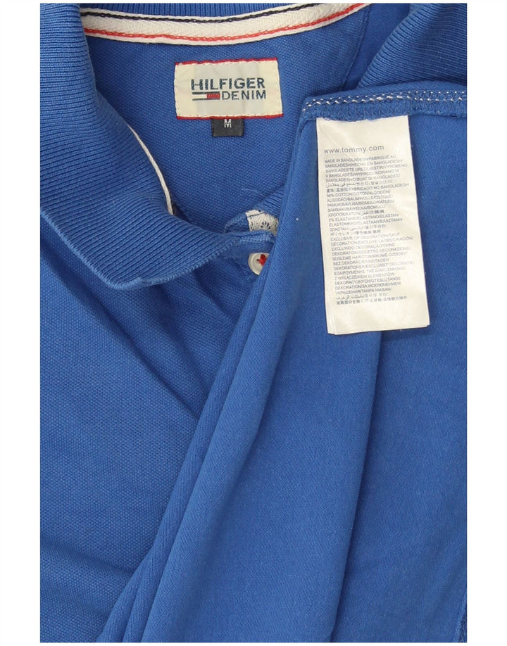 Tommy Hilfiger Womens Polo Shirt UK 12 Medium Blue Cotton