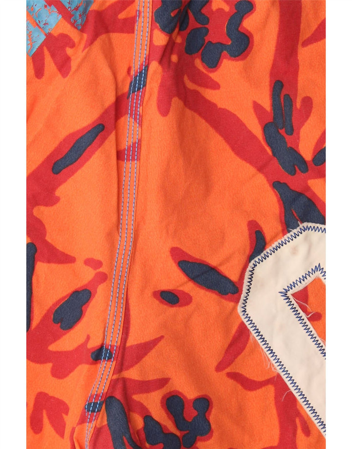 Murphy & Nye Mens Graphic Swimming Shorts Large Orange Cotton