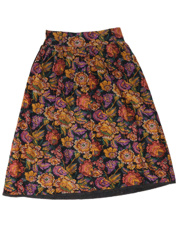 VINTAGE Womens A-Line Skirt W28 Medium Multicoloured Floral
