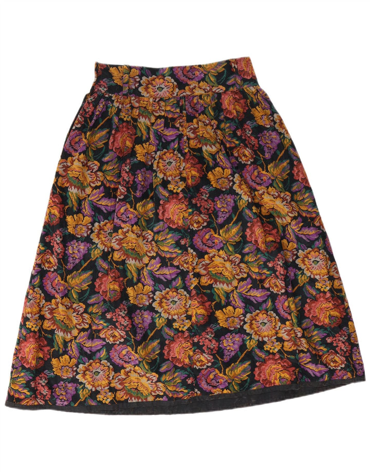 VINTAGE Womens A-Line Skirt W28 Medium Multicoloured Floral