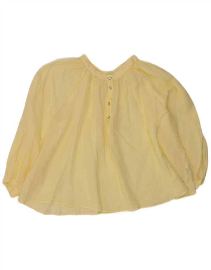Zara Womens Long Sleeve Oversized Blouse Top UK 14 Medium Yellow