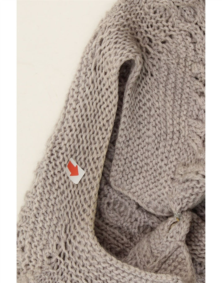 VINTAGE Womens Cardigan Sweater UK 14 Medium Grey Vintage Vintage and Second-Hand Vintage from Messina Hembry 