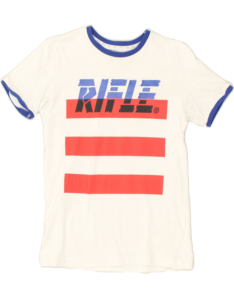 RIFLE Boys Graphic T-Shirt Top 11-12 Years White Cotton | Vintage Rifle | Thrift | Second-Hand Rifle | Used Clothing | Messina Hembry 