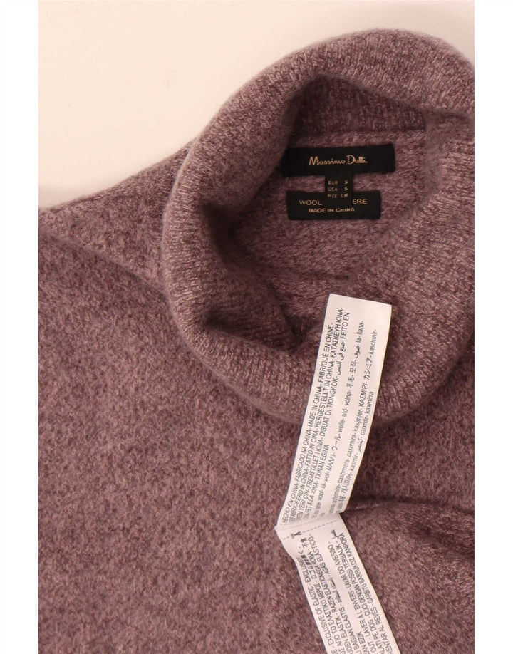 Massimo Dutti Womens Roll Neck Jumper Sweater UK 8 Small Grey Wool