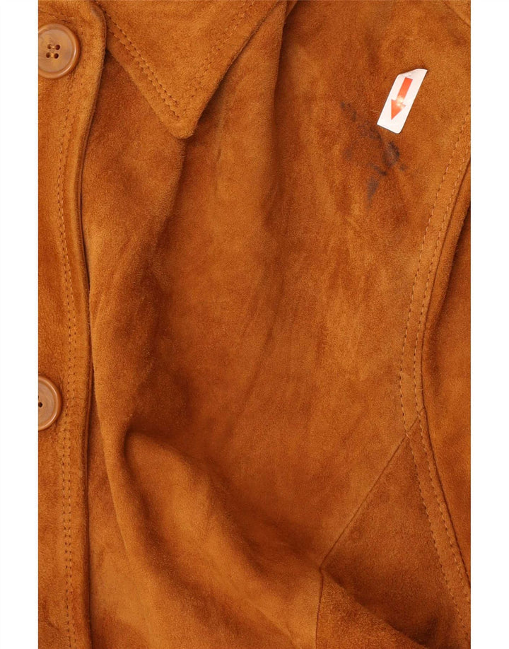 Vintage Womens Suede Jacket IT 42 Medium Brown Leather