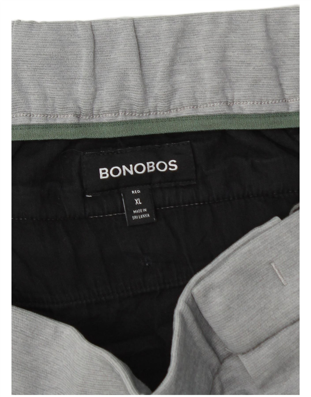 BONOBOS Mens Slim Chino Trousers XL W40 L29 Grey Polyester