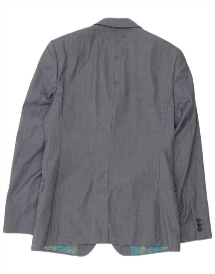 Ted Baker Mens 2 Button Blazer Jacket UK 38 Medium Grey Wool