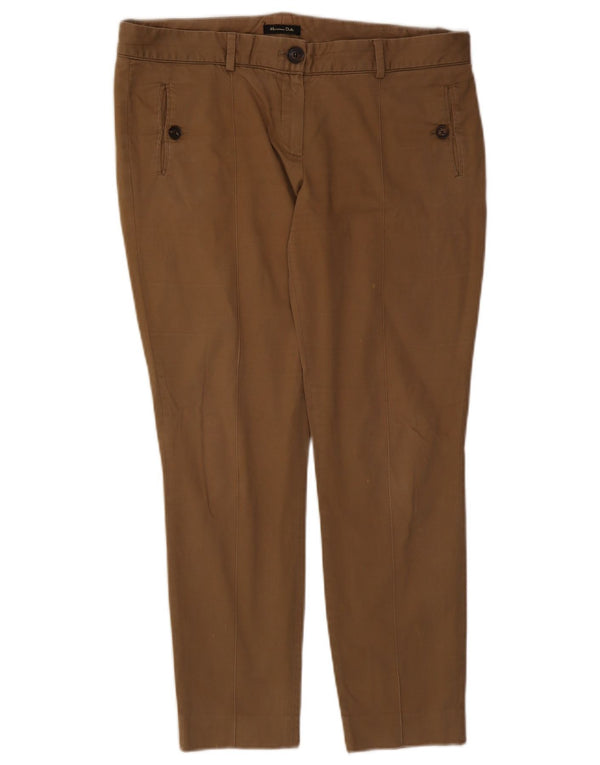 Massimo Dutti Womens Slim Cropped Trousers EU 42 Large W34 L26 Beige