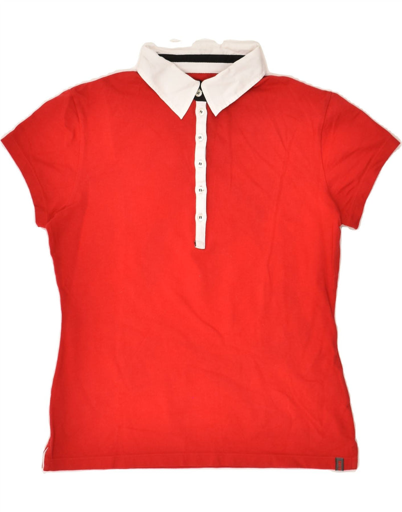 SLAM Womens Polo Shirt UK 14 Large Red Cotton | Vintage Slam | Thrift | Second-Hand Slam | Used Clothing | Messina Hembry 