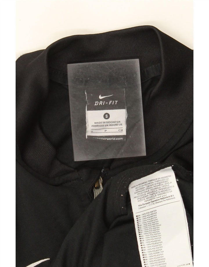 Nike Mens Dri Fit Tracksuit Top Jacket Small Black Colourblock Polyester