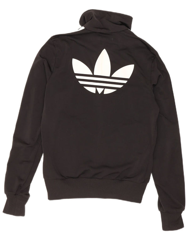 Adidas Womens Graphic Tracksuit Top Jacket EU 36 Small Black Polyester