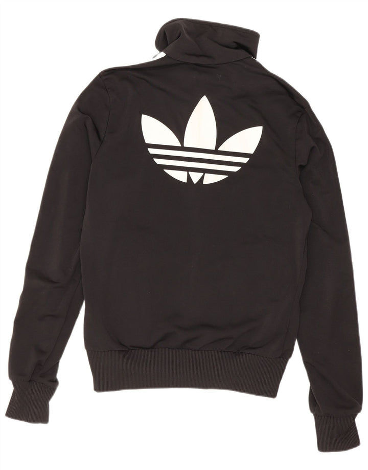 Adidas Womens Graphic Tracksuit Top Jacket EU 36 Small Black Polyester