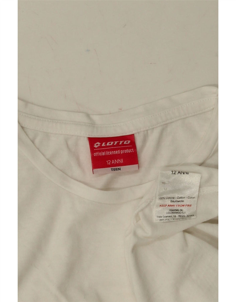 LOTTO Girls T-Shirt Top 11-12 Years White Cotton Vintage Lotto and Second-Hand Lotto from Messina Hembry 