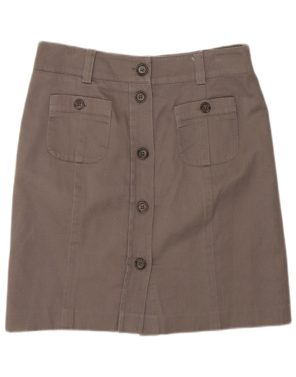 Oasis Womens Regular Midi Skirt US 10 Large W30 Brown Cotton