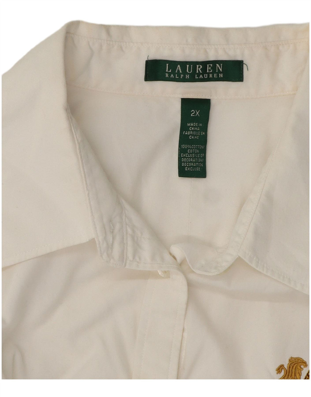 RALPH LAUREN Womens Shirt UK 20 2XL White Cotton