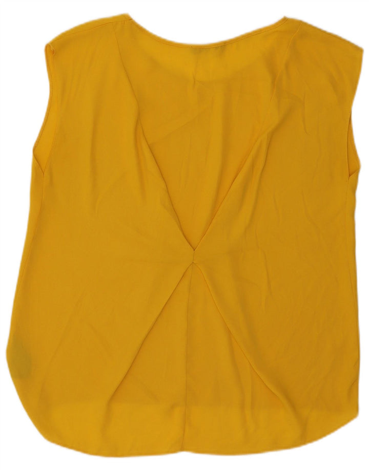 Oasis Womens Blouse Top UK 14 Large Yellow Polyester