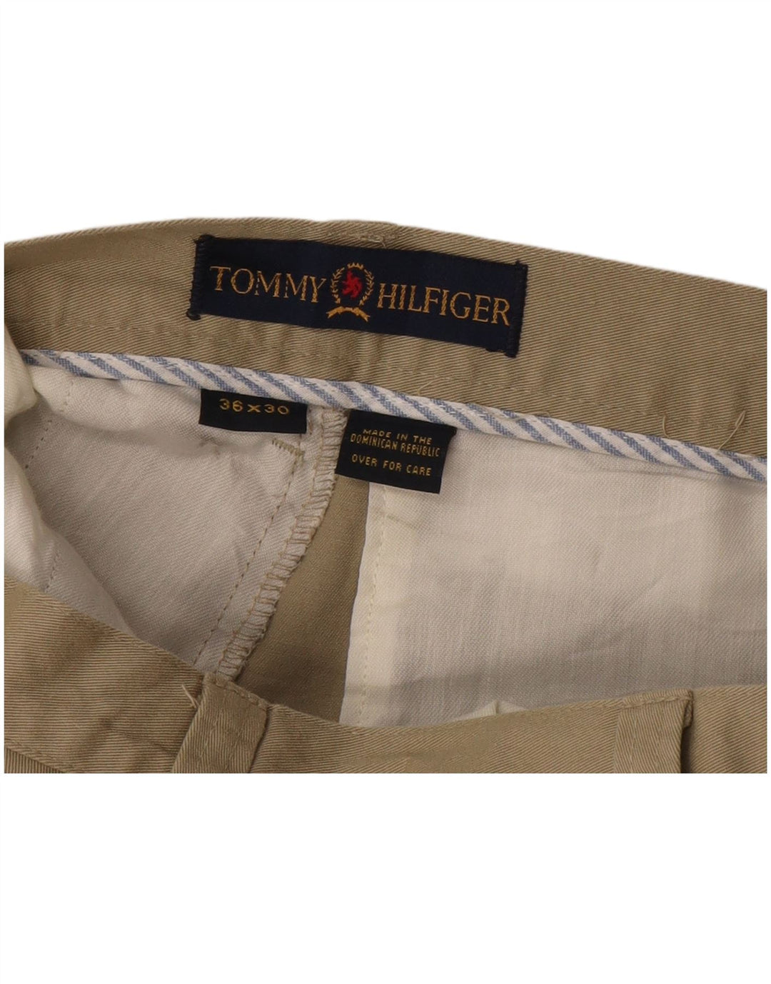 Tommy Hilfiger Mens Pegged Chino Trousers W36 L30 Khaki