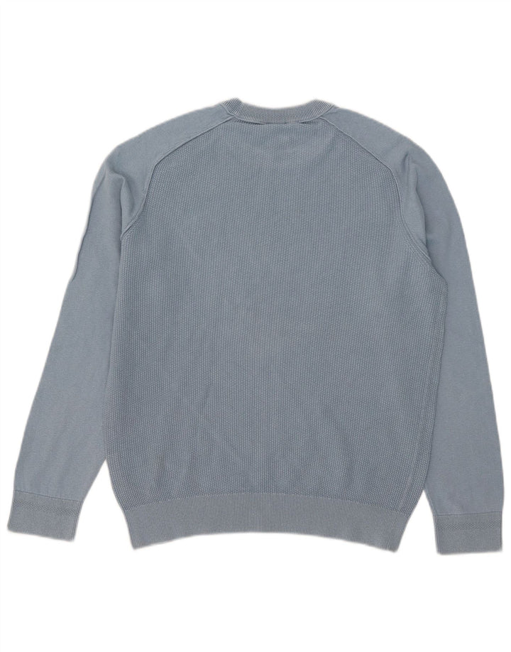 Hugo Boss Womens Crew Neck Jumper Sweater UK 14 Medium Blue Cotton