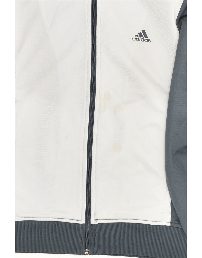 ADIDAS Womens Tracksuit Top Jacket UK 12 Medium Grey Colourblock Polyester | Vintage Adidas | Thrift | Second-Hand Adidas | Used Clothing | Messina Hembry 